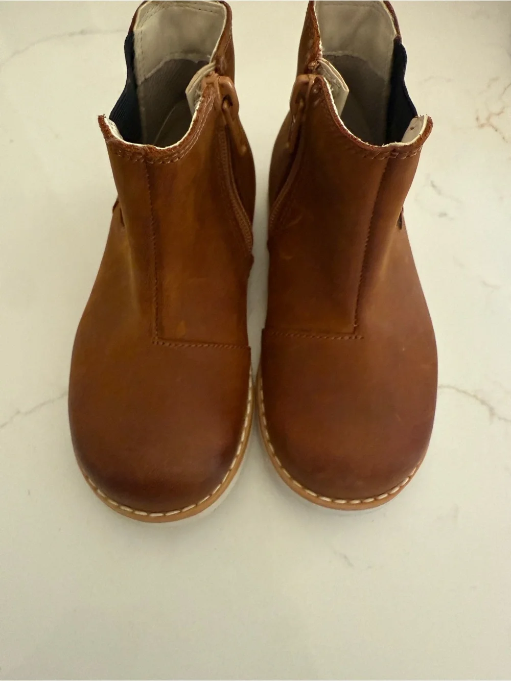 Clarks - Toddler Brown Leather Chelsea Boots - Classic Slip-On Style